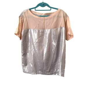 MM6 MAISON MARTIN MARGIELA Metallic Relaxed Blouse Sz44‎ (US8)